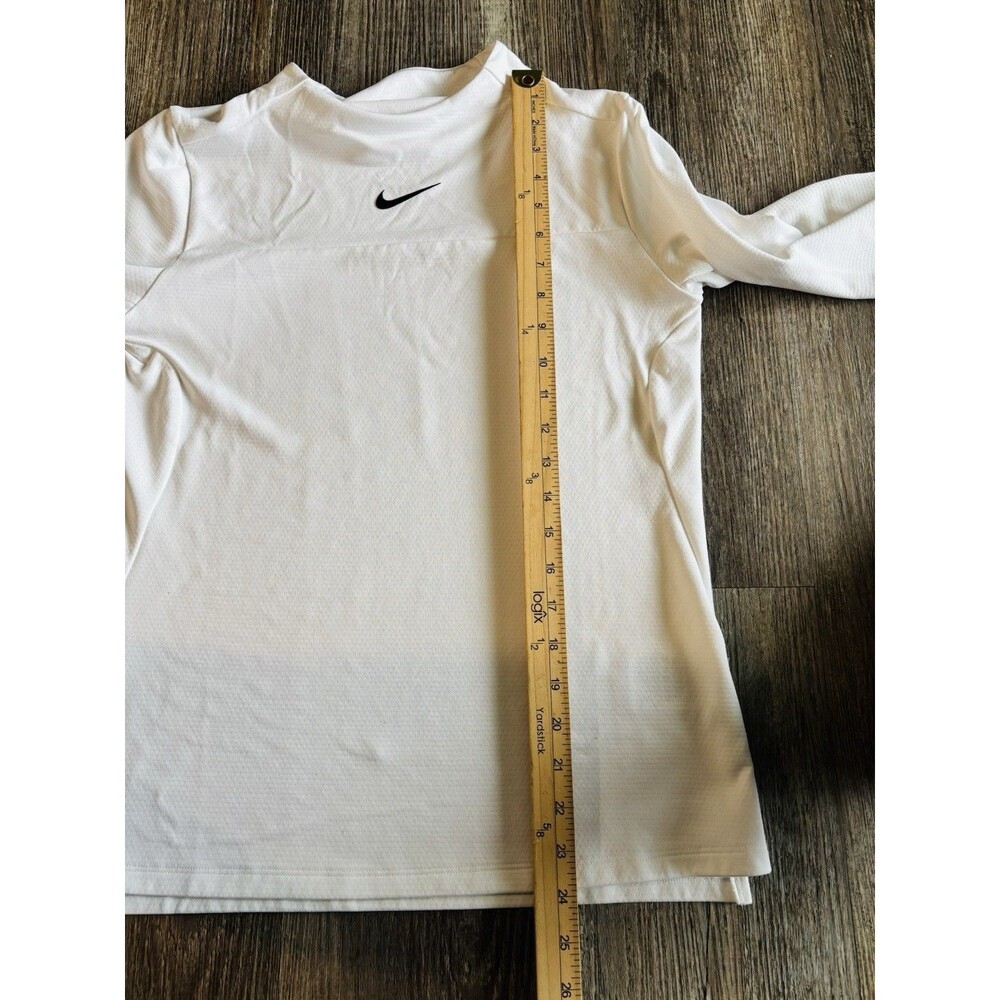 Nike Dri-Fit UV Advantage White Long Sleeve Mock Neck Golf Athletic Top XS - Picture 8 of 10